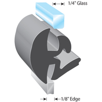 .1875-.250 GLASS THK, .09-.014 EDGE, .90 HT EPDM RUBBER-200FT/ROLL