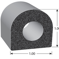 BLACK X1678 &quot;D&quot; SECTION RUBBER SEAL W/ 3M BONDED TAPE SYSTEM - 125&#39; ROLL