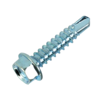 14N350UHWZ #14 X 3 1/2 UNSLOTTED HEX WASHER HEAD TEK SCREW ZINC PLATED