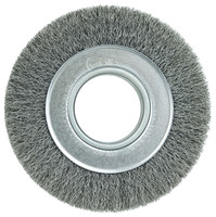 6&quot; MEDIUM FACE CRIMPED WIRE WHEEL .0104 STEEL FILL 2&quot; ARBOR HOLE