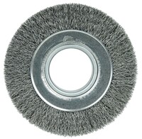 6&quot; MEDIUM FACE CRIMPED WIRE WHEEL .014 STEEL FILL 2&quot; ARBOR HOLE