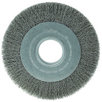 8&quot; MEDIUM FACE CRIMPED WIRE WHEEL .014 STEEL FILL 2&quot; ARBOR HOLE