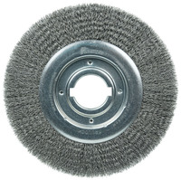 10&quot; MEDIUM FACE CRIMPED WIRE WHEEL .014 STEEL FILL 2&quot; ARBOR HOLE