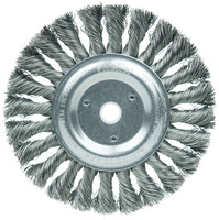 6&quot; STANDARD TWIST KNOT WIRE WHEEL .016 STEEL FILL 5/8&quot; - 1/2&quot; ARBOR HOLE