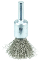 1/2 CRIMPED WIRE END BRUSH .0104 STAINLESS STEEL FILL