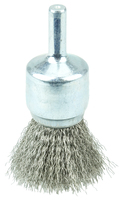 3/4 CRIMPED WIRE END BRUSH .0104 STAINLESS STEEL FILL