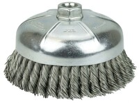 6 SINGLE ROW KNOT WIRE CUP BRUSH .014 STEEL FILL 5/8-11 ARBOR HOLE