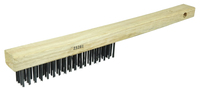 WEI25201 4 X 18 ROWS VORTEC PRO CURVED HANDLE SCRATCH BRUSH .012 STEEL FILL