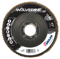 WEI31387 4 1/2" X 7/8" ARBOR HOLE VORTEC PRO HD FLAT PHENOLIC BACKING FLAP DISC T27 40Z