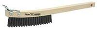 WEI44055 3 X 19 ROWS CURVED HANDLE SCRATCH BRUSH .012 STEEL FILL WITH SCRAPER