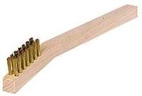 3 X 7 ROWS SMALL HAND SCRATCH BRUSH .006 STRAIGHT BRASS FILL WOOD HANDLE