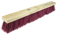 24 COARSE CONTRACTOR BROOM WITH BRACE MAROON POLYPROPYLENE