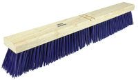 24 COARSE CONTRACTOR BROOM WITH BRACE STIFF BLUE POLYPROPYLENE