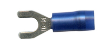16-14 AWG #8 STUD BLUE NYLON INSULATED FLANGED SPADE
