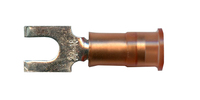 22-18 AWG #6 STUD RED NYLON INSULATED FLANGED SPADE